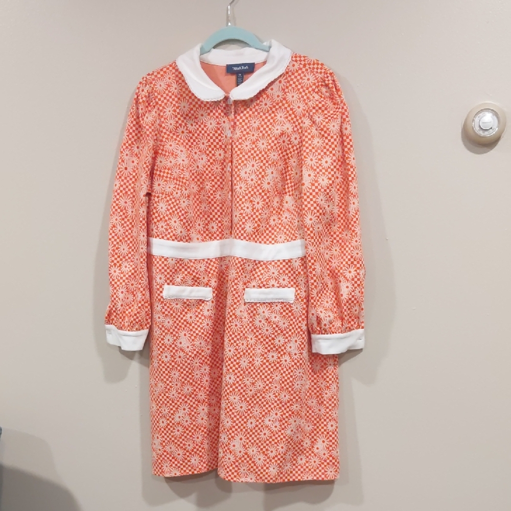 Modcloth Pink Peter Pan Collar Long Sleeve Dress